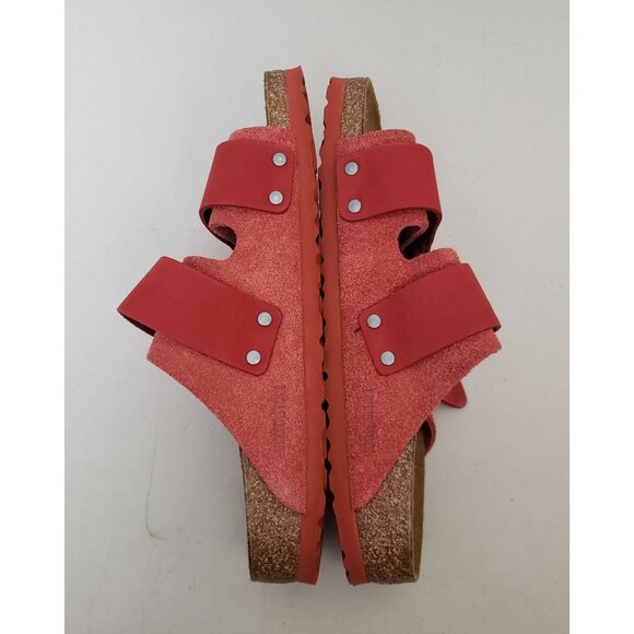 Birkenstock Uji Double Strap Slide Sandals Sienna Red Narrow - Picture 4 of 7